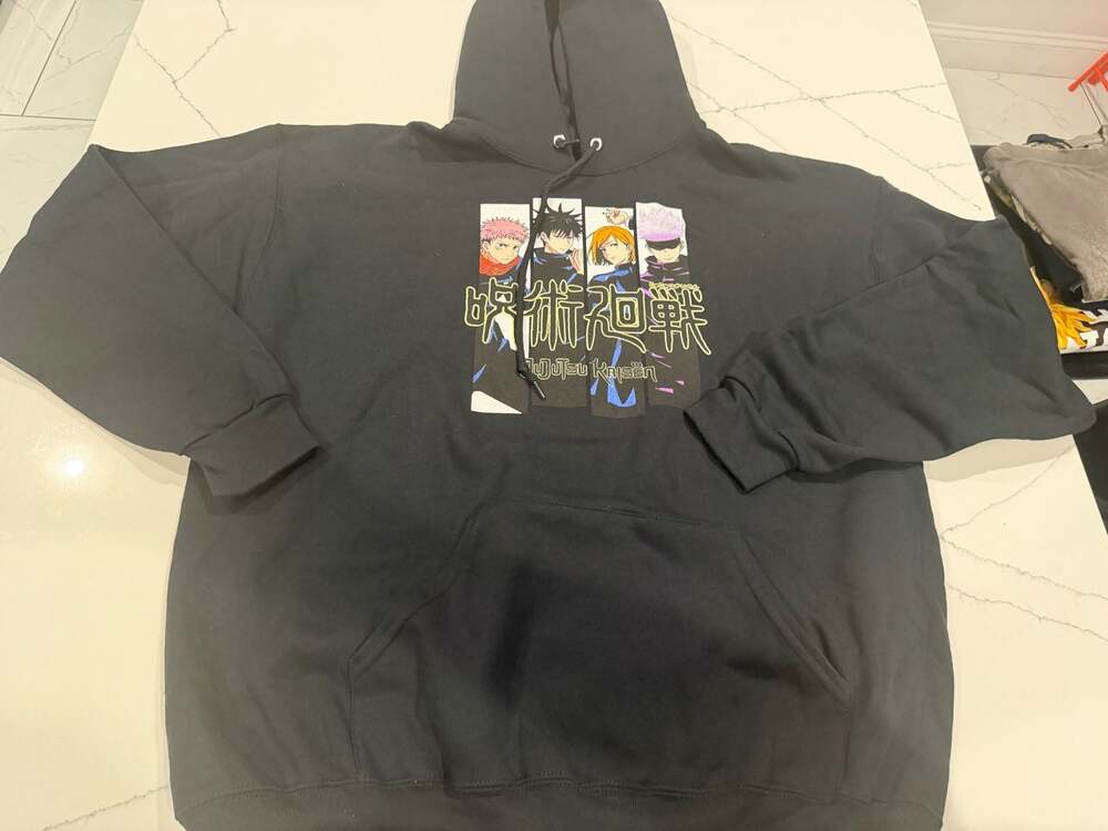 Crunchyroll Jujutsu Kaisen Anime Squad Graphic Black Pullover Hoodie